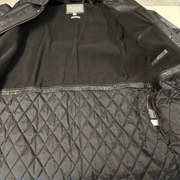 Wilsons Leather Coat Jacket Men's Size Large Black Thinsulate Waterproof Heavy - Picture 5 of 11